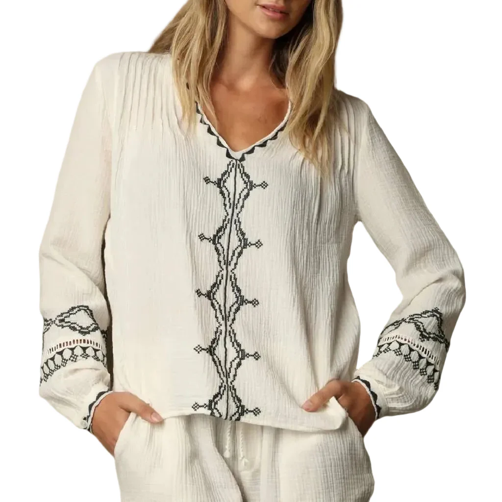 Isabelle Tunic Vintage White Embroidery