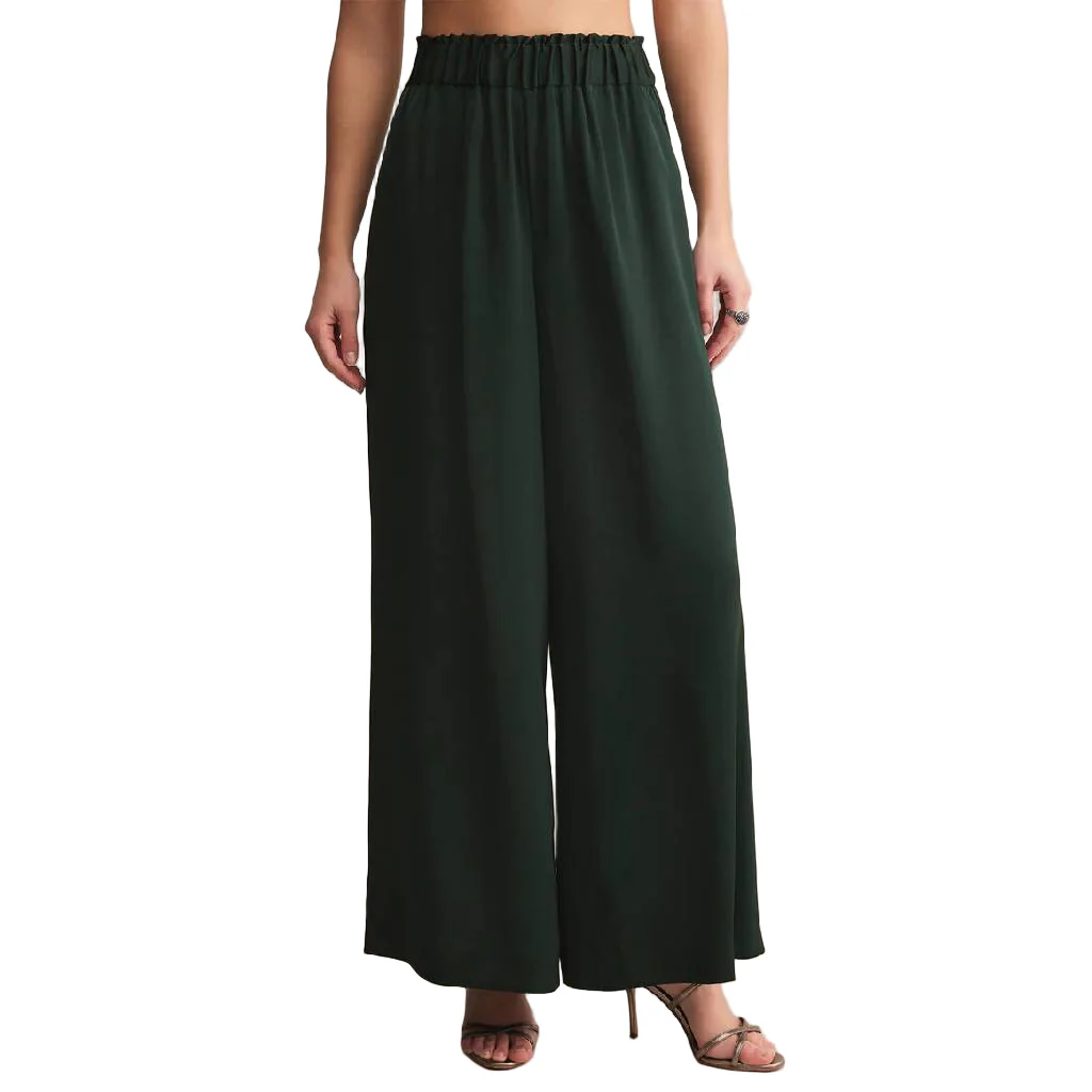 Z Supply Isolde Satin Garland Green Pant - FINAL SALE