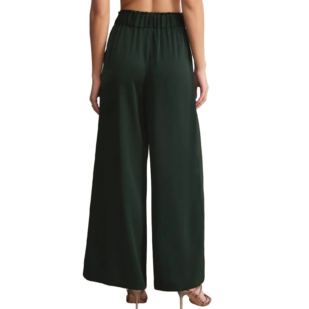 Z Supply Isolde Satin Garland Green Pant - FINAL SALE - Image 2
