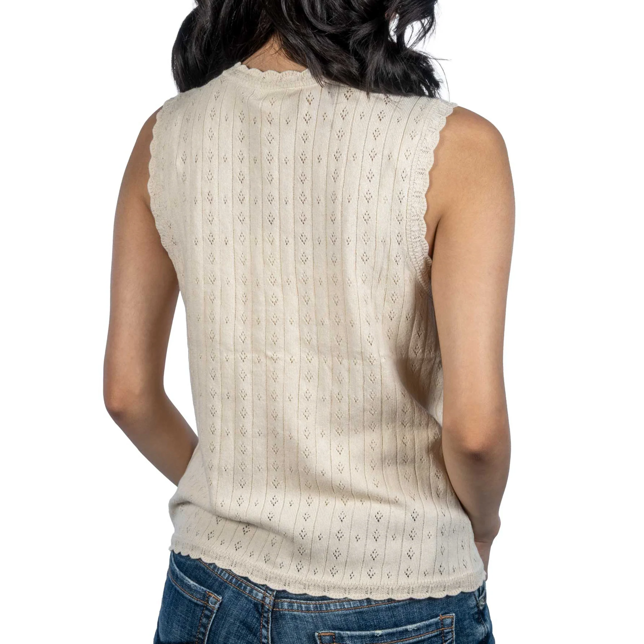 Dylan Jesse Sleeveless Cream Sweater Tank Top - Image 2