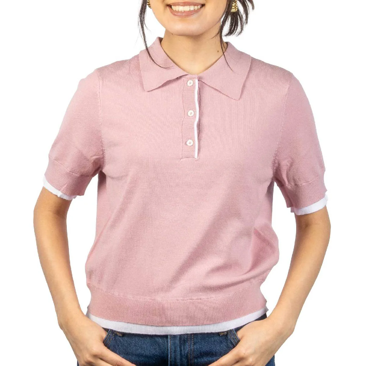 Jiya Pull Over Polo Top - Petal Pink