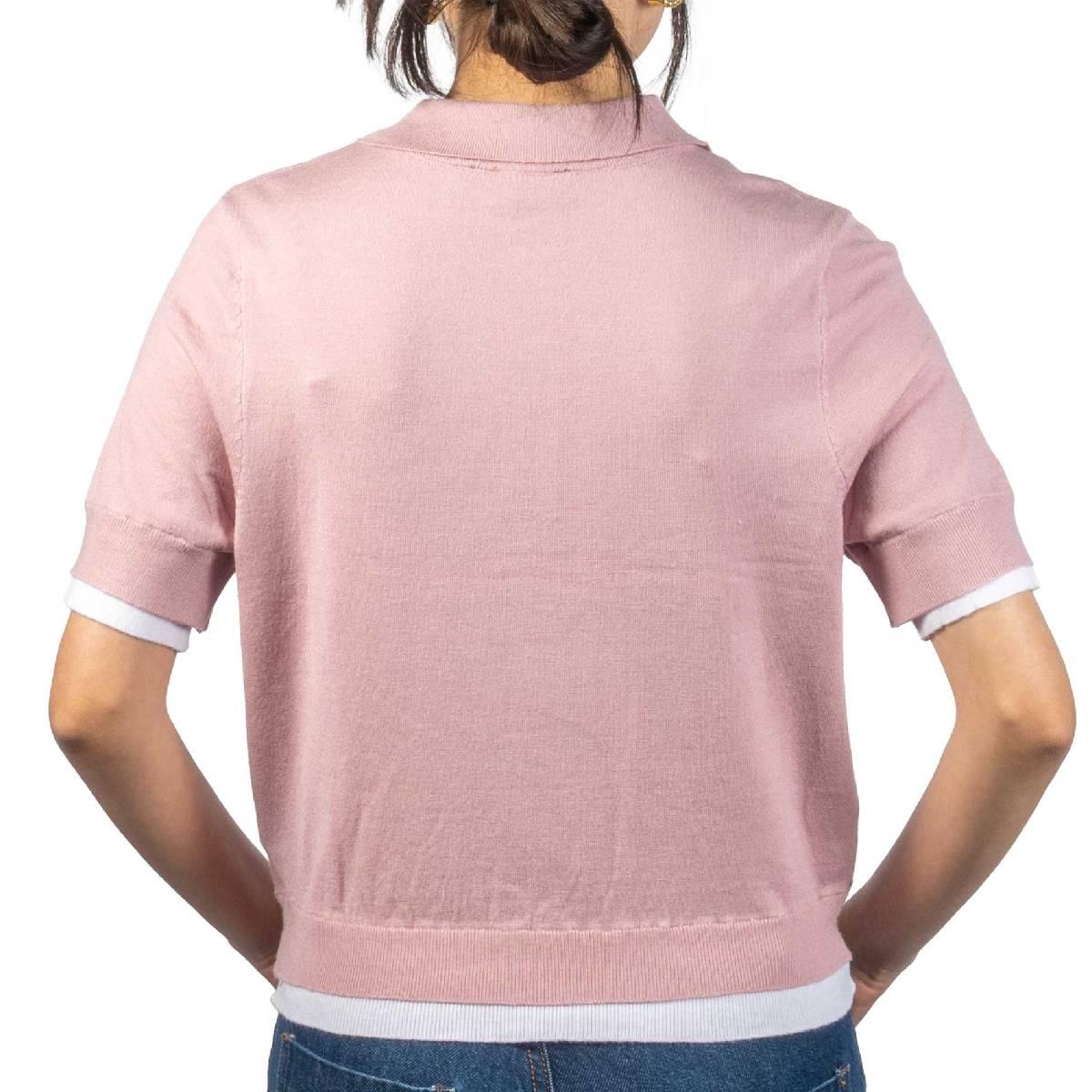Jiya Pull Over Polo Top - Petal Pink - Image 2