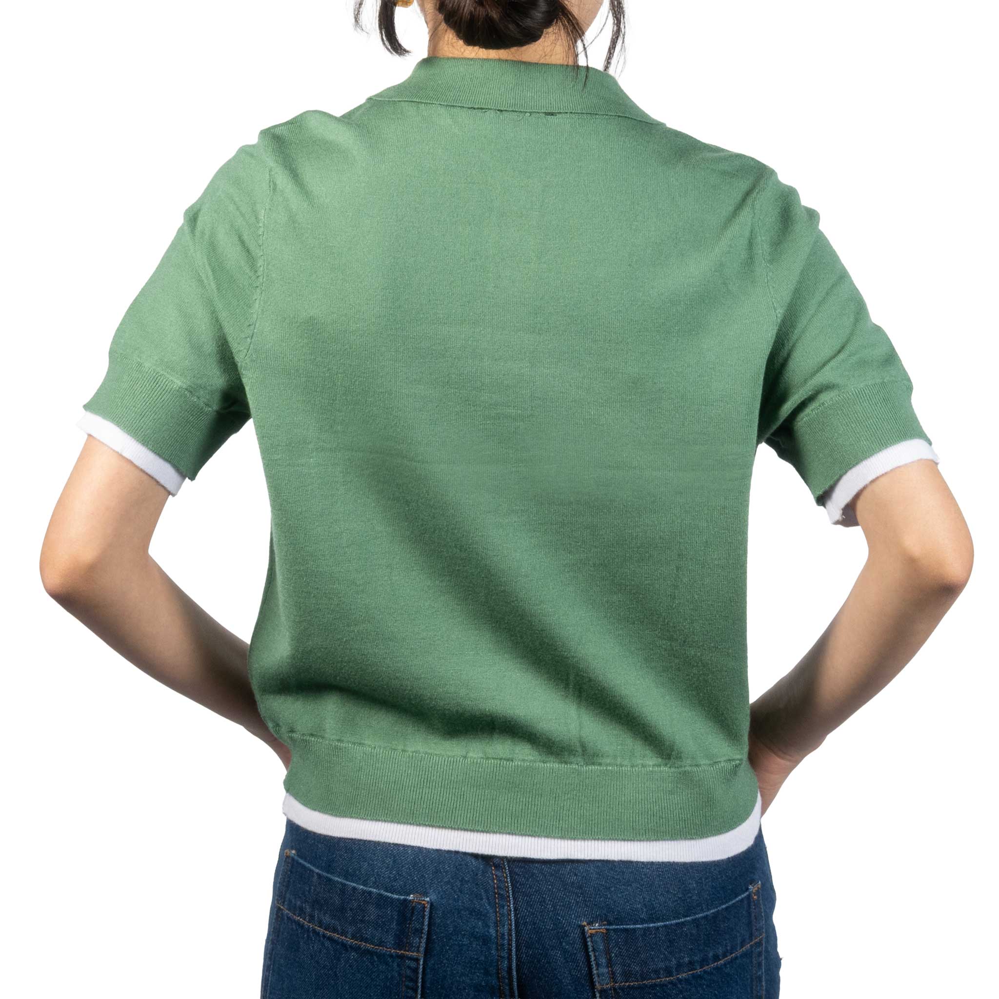 Jiya Pull Over Polo Top - Soft Spruce - Image 2