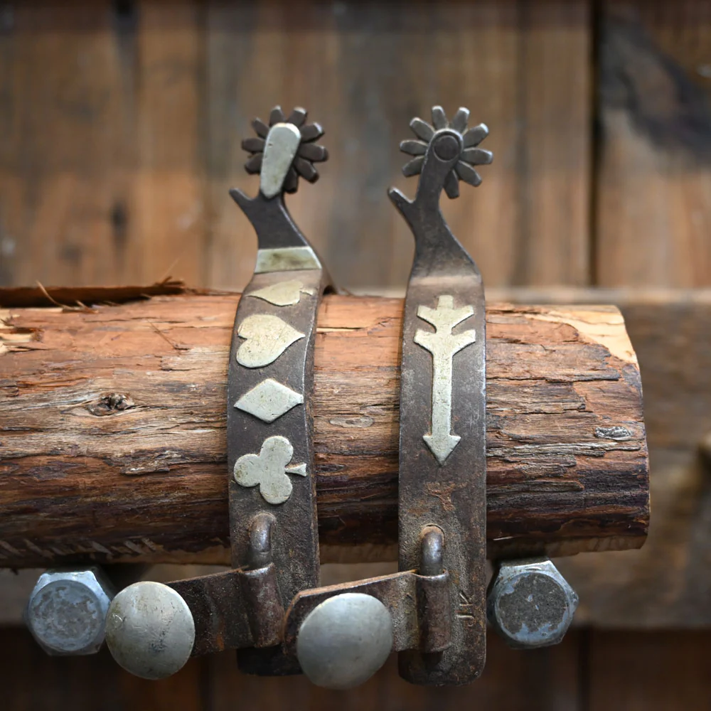 JK Silver Mounted 10pt Spurs