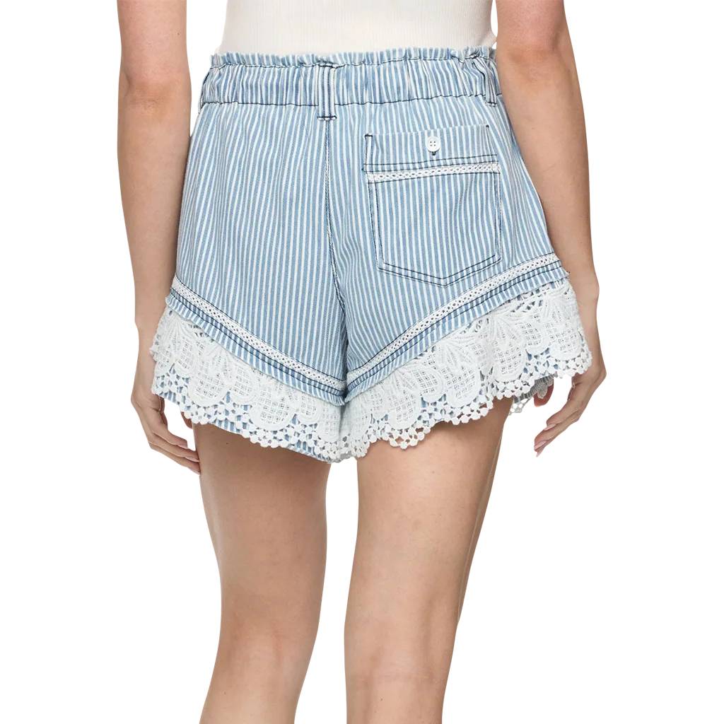 Flag & Anthem Women's Jolene Drawstring Lace Hem Striped Shorts - Image 2
