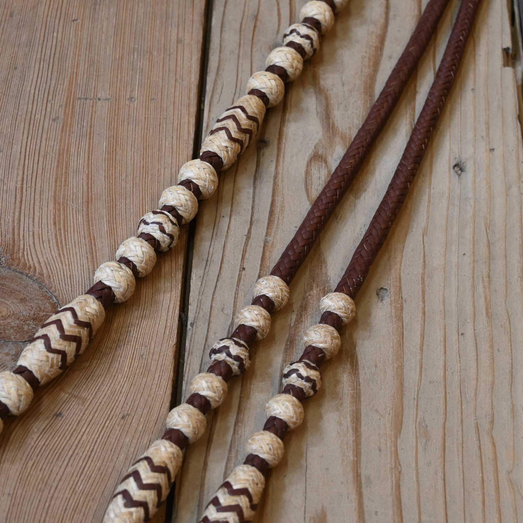 Jose Ortiz Handmade Rawhide Romel Reins - Image 2