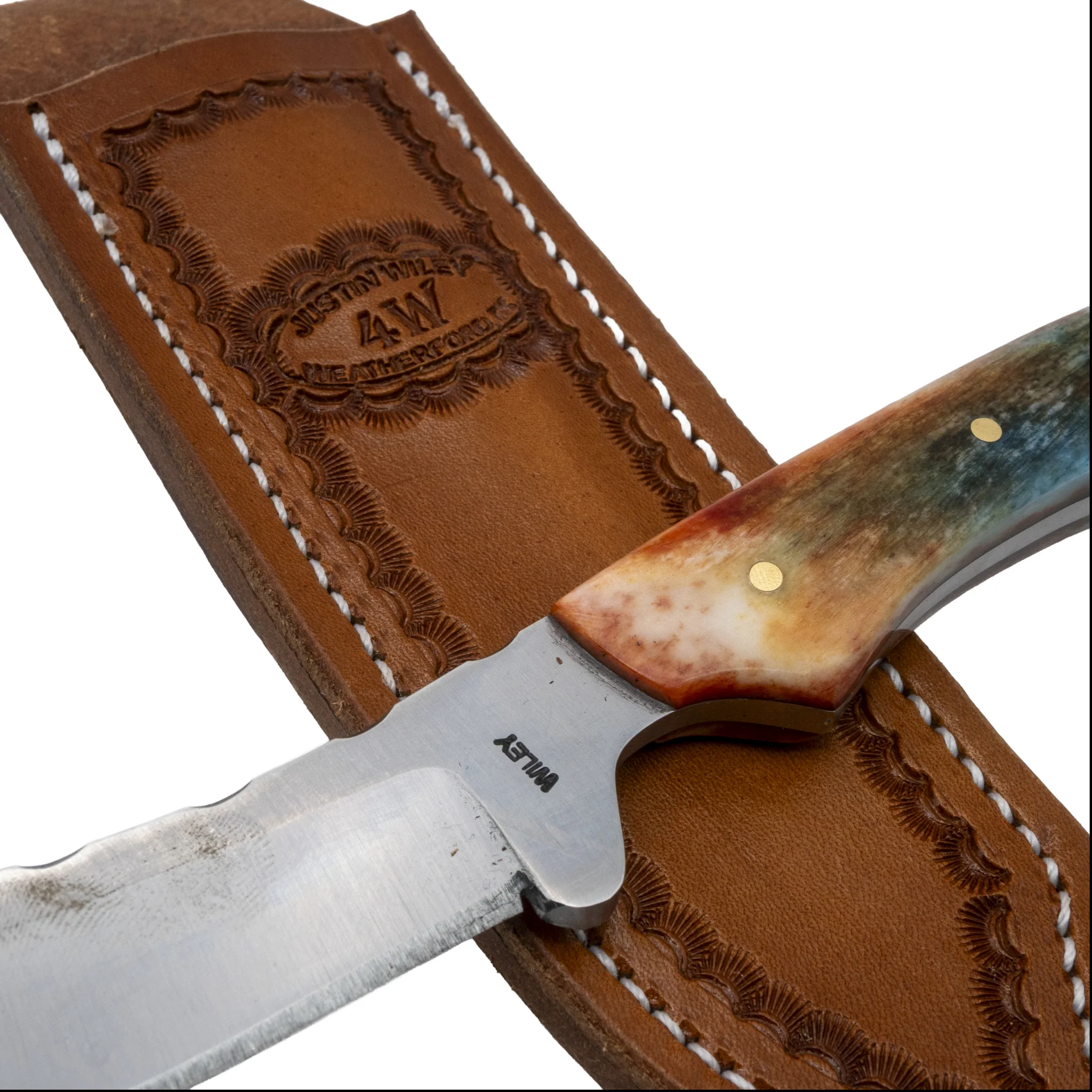 Justin Wiley Colorful Handmade Carbon Steel Camp Knife - Image 3