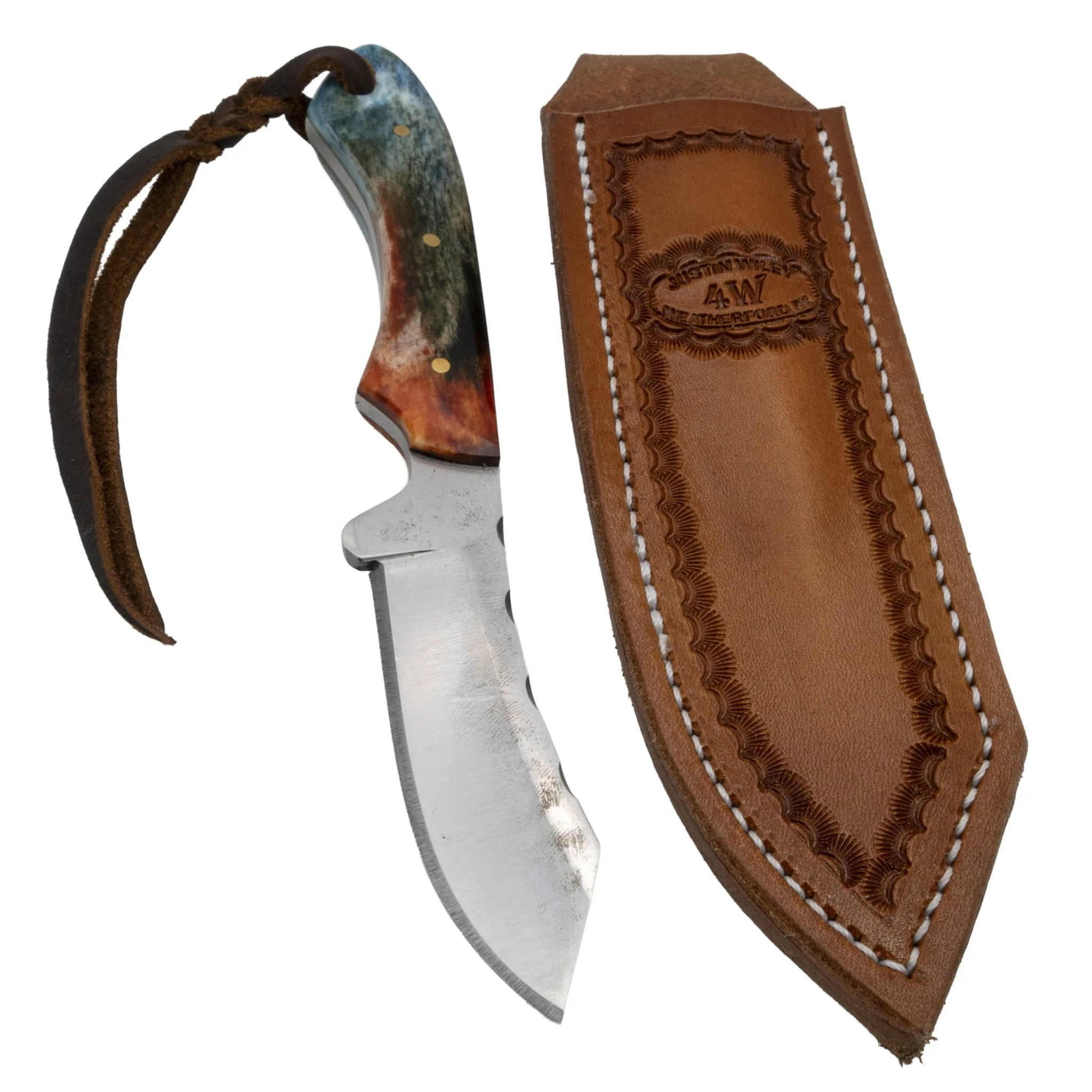 Justin Wiley Colorful Handmade Carbon Steel Camp Knife - Image 4