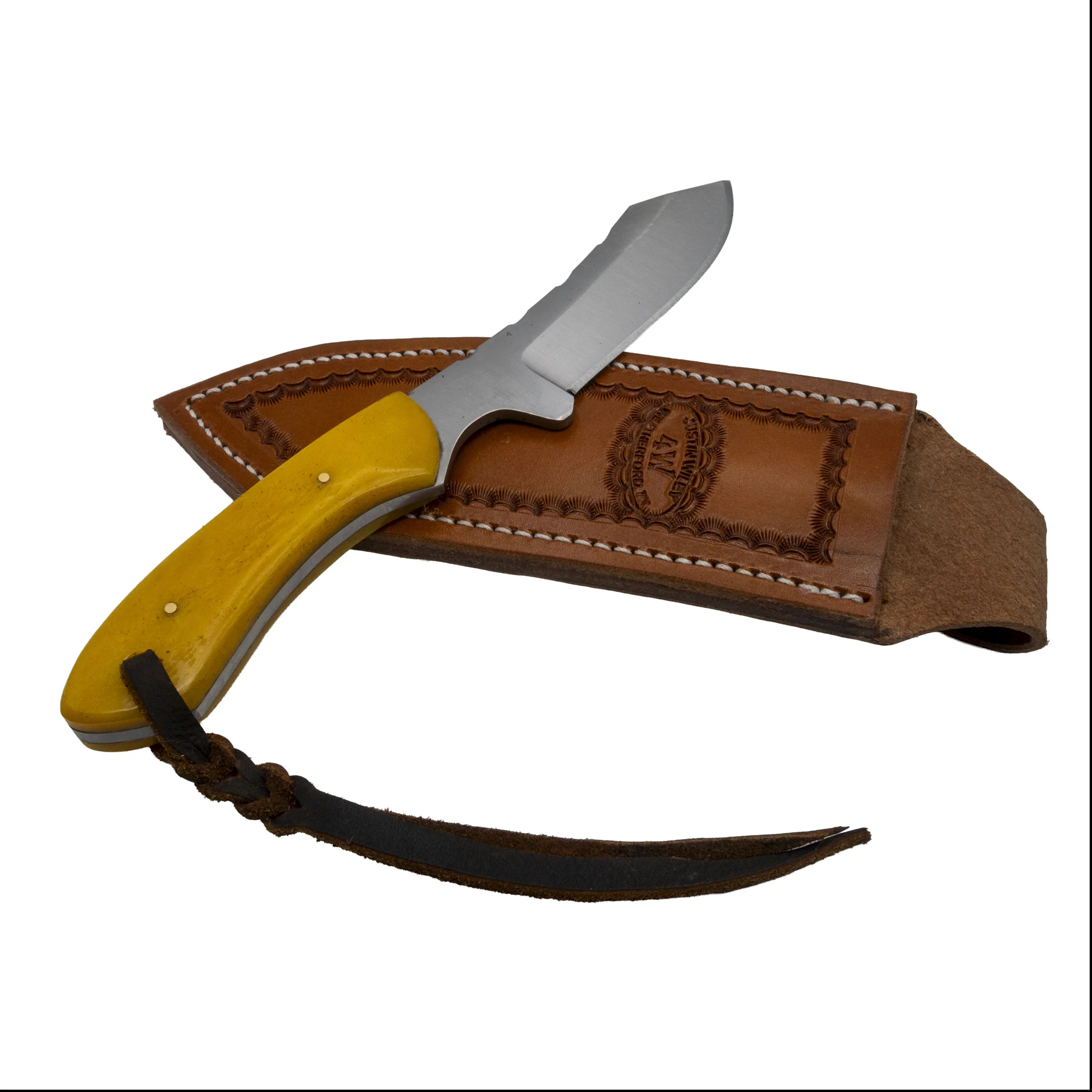 Justin Wiley Handmade Yellow Handle Camp Knife - Image 3