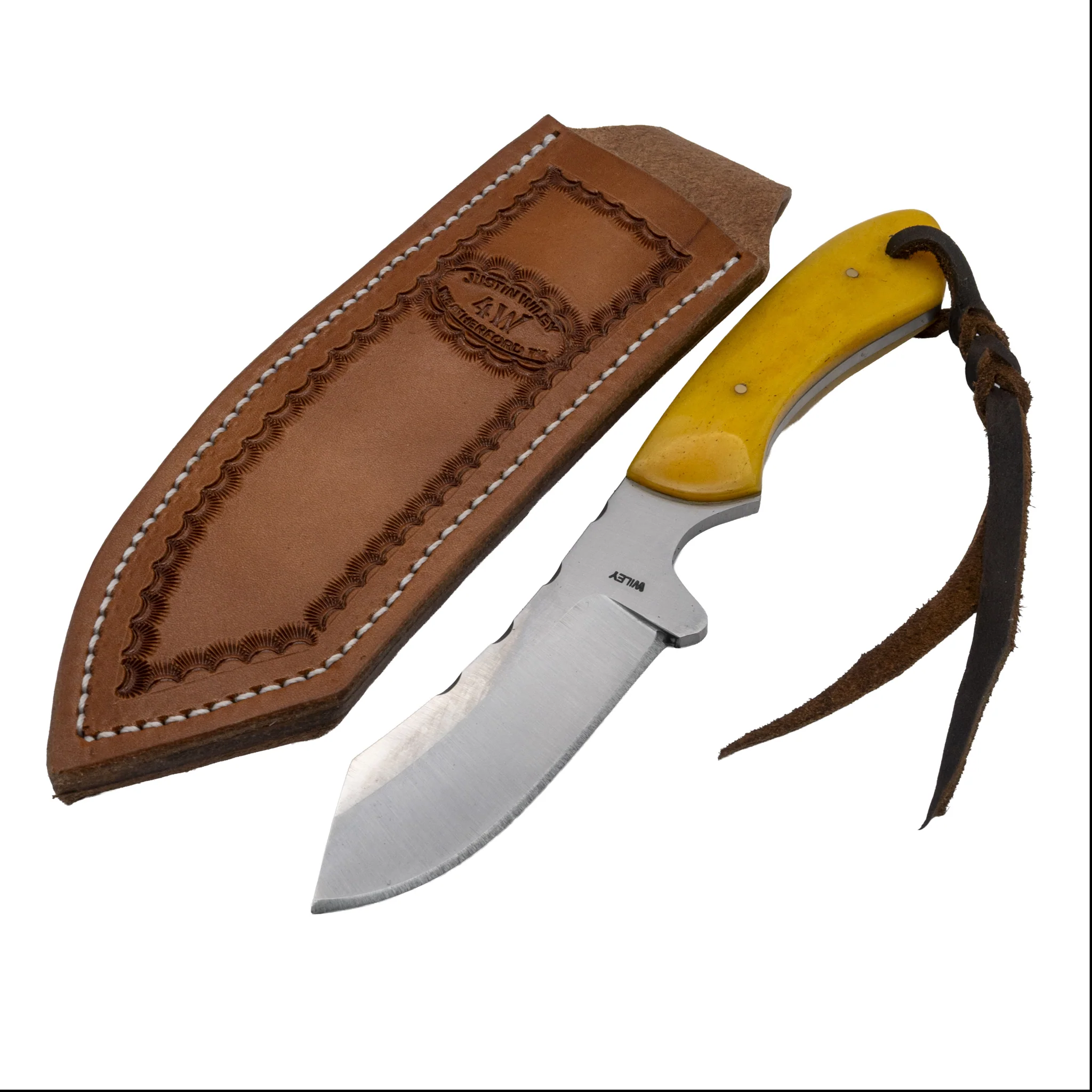 Justin Wiley Handmade Yellow Handle Camp Knife - Image 5
