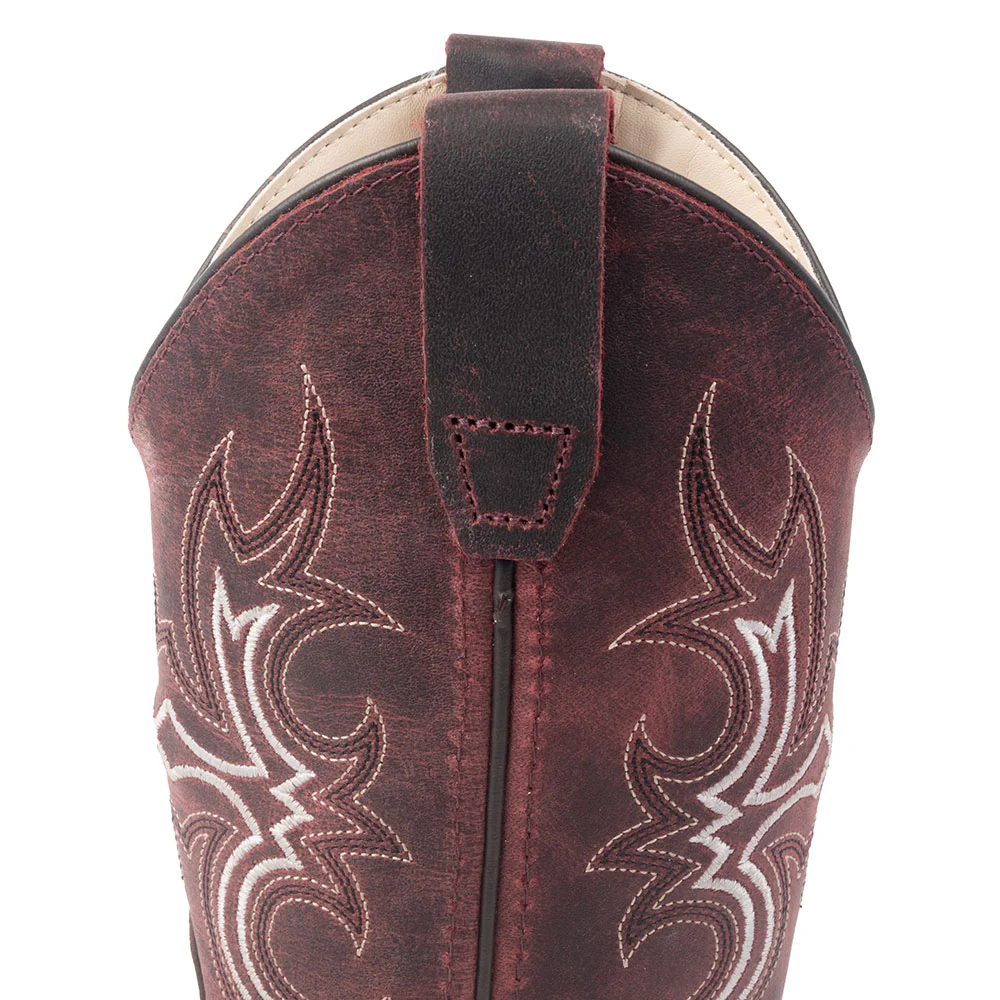 Old West Kid's Brown Leather Boot - Image 4