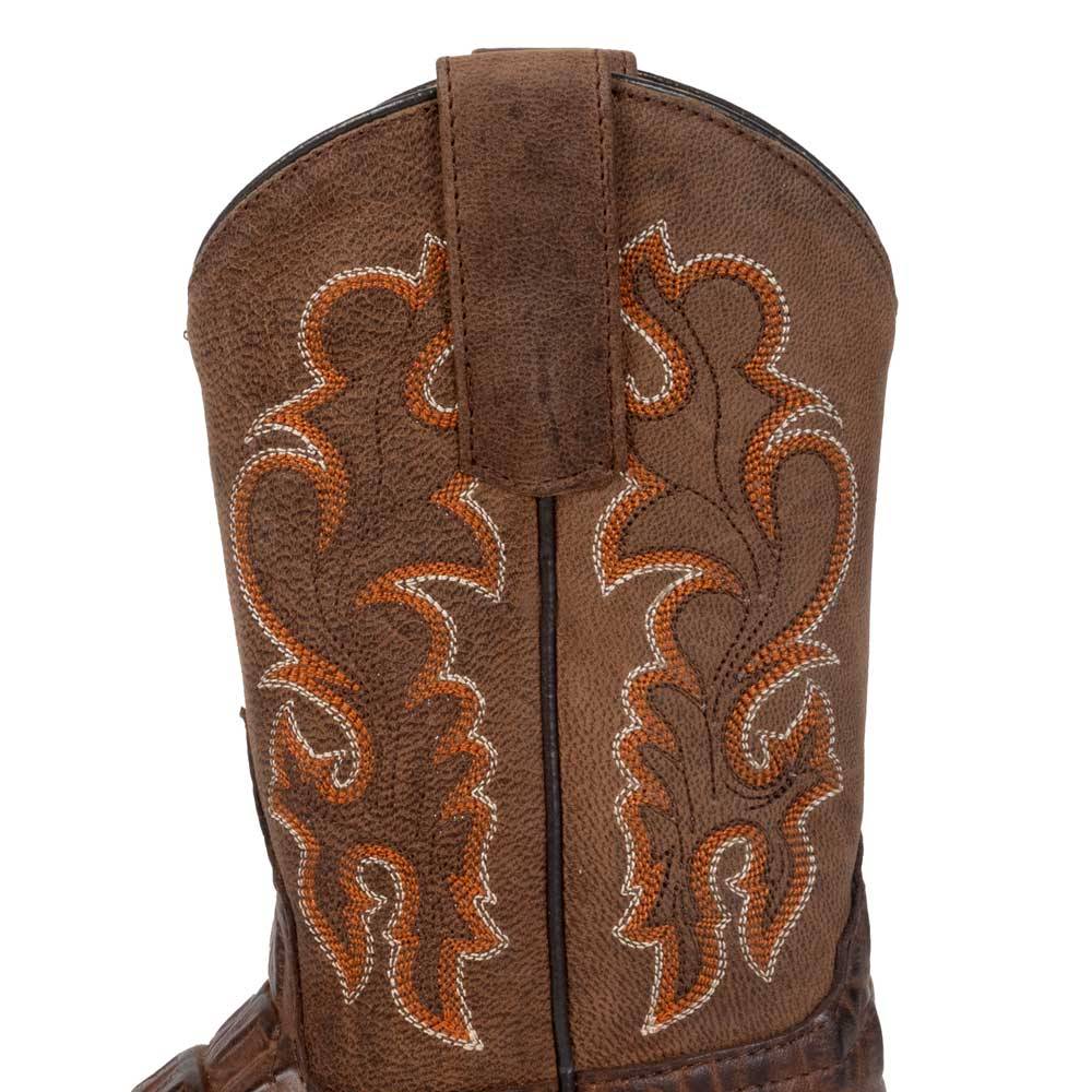 Horse Power Kid's Chocolate Crocodile Print Boot - Image 3