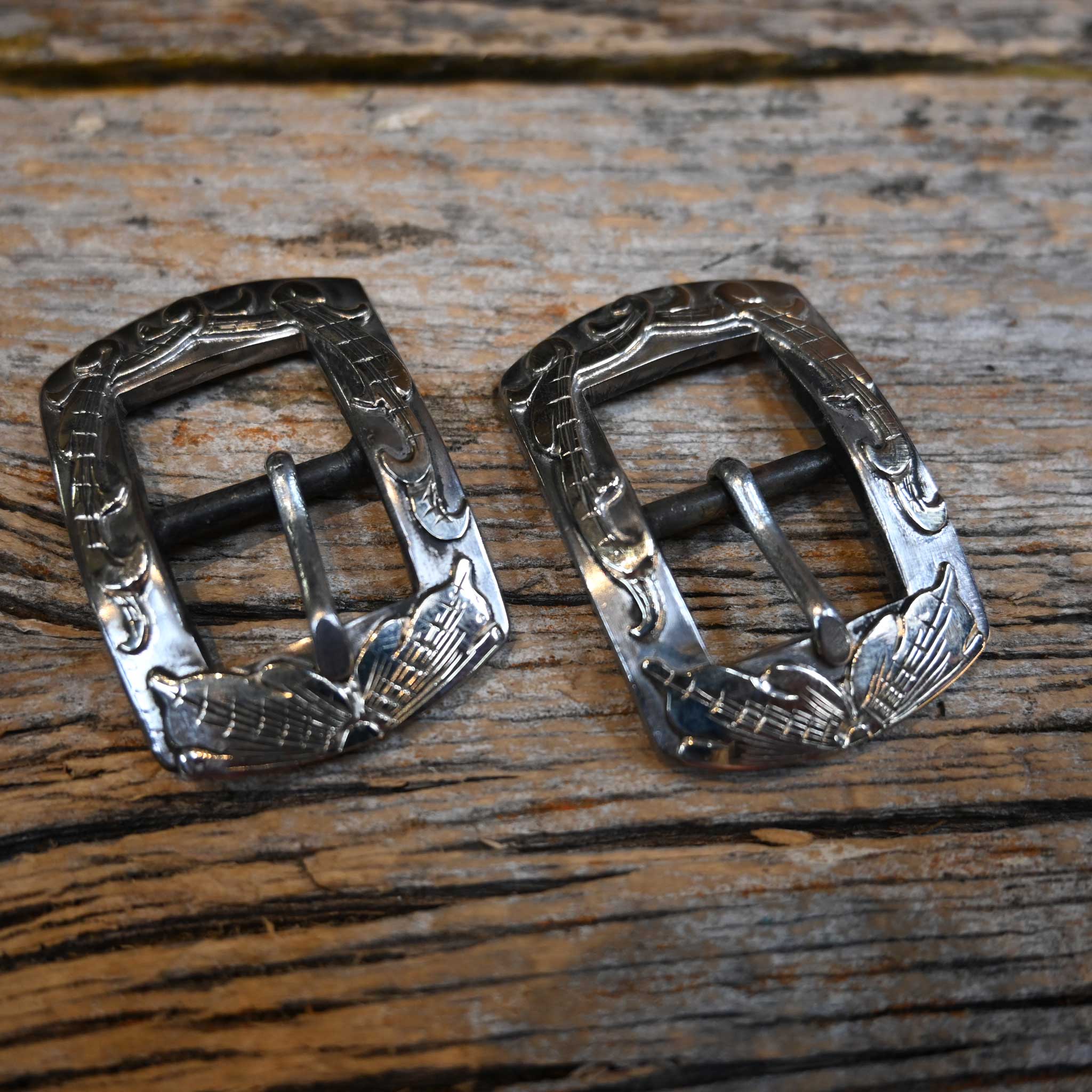 KAMPHAUS 5/8" Silver Mounted Square Headstall Buckles