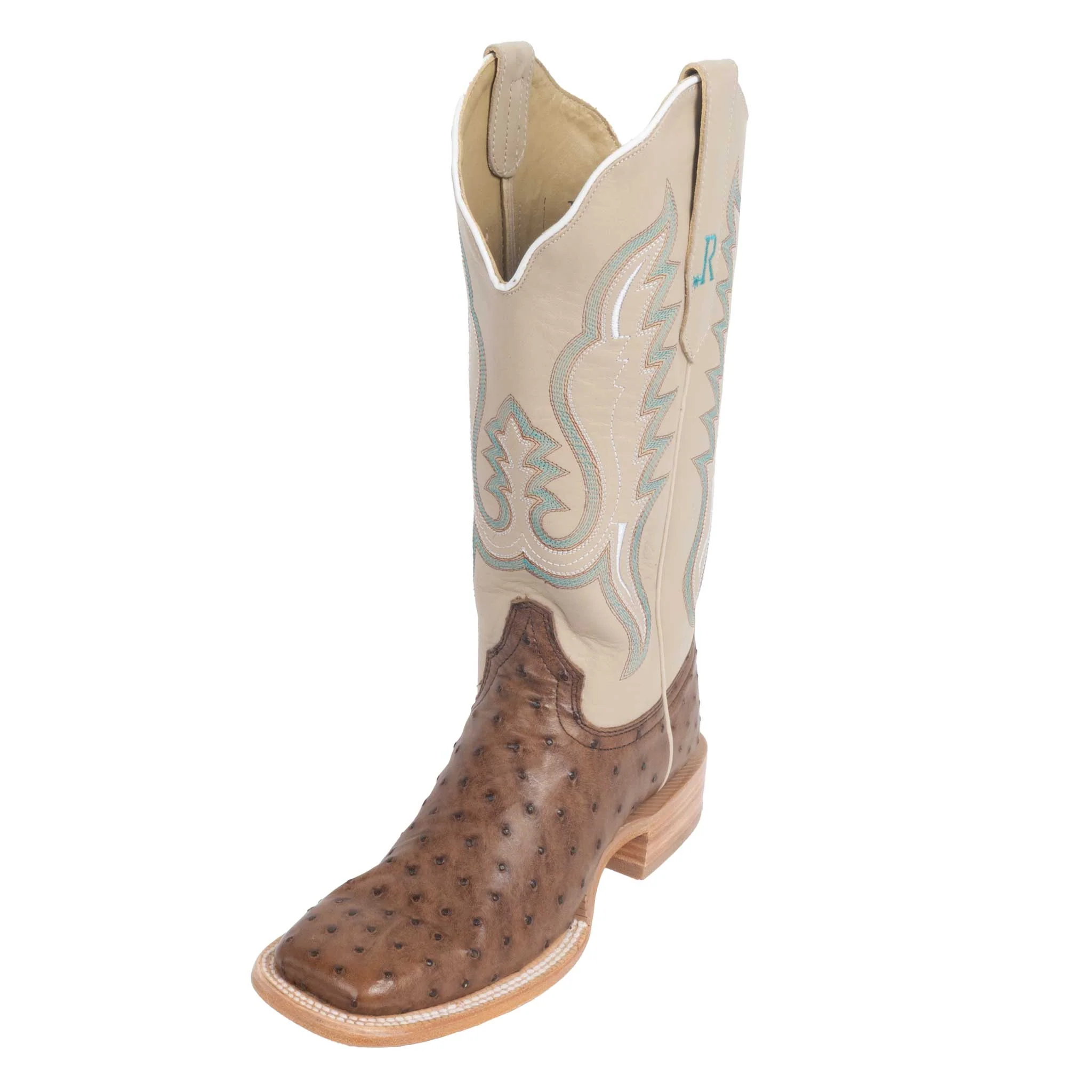 R. Watson Women's Kango Tobac Bruciato Full Quill Ostrich Western Boot