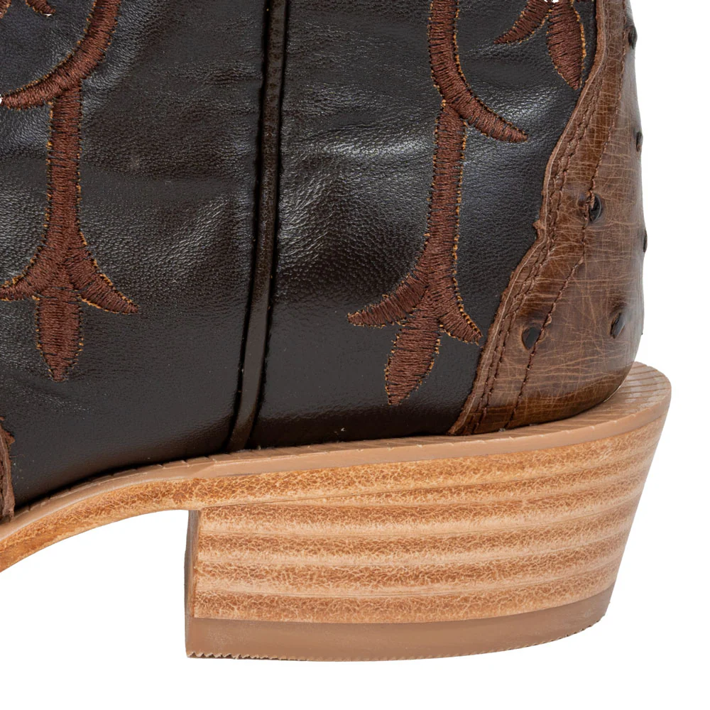 R. Watson Women's Kango Tobac Full Quill Ostrich Cutter Toe Boot - Image 3