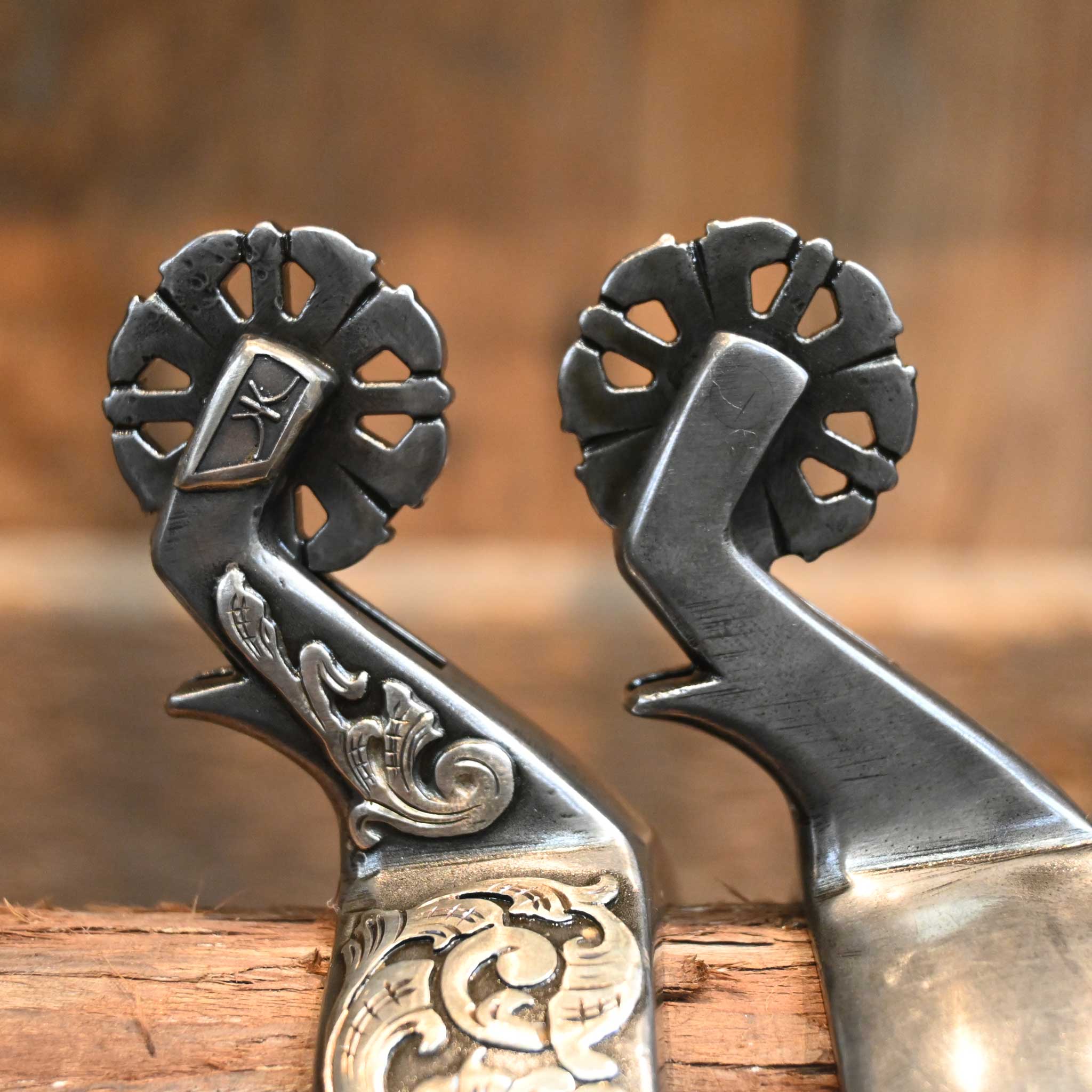 Kerry Kelley Silver Mounted 4pt. Spurs - Image 3