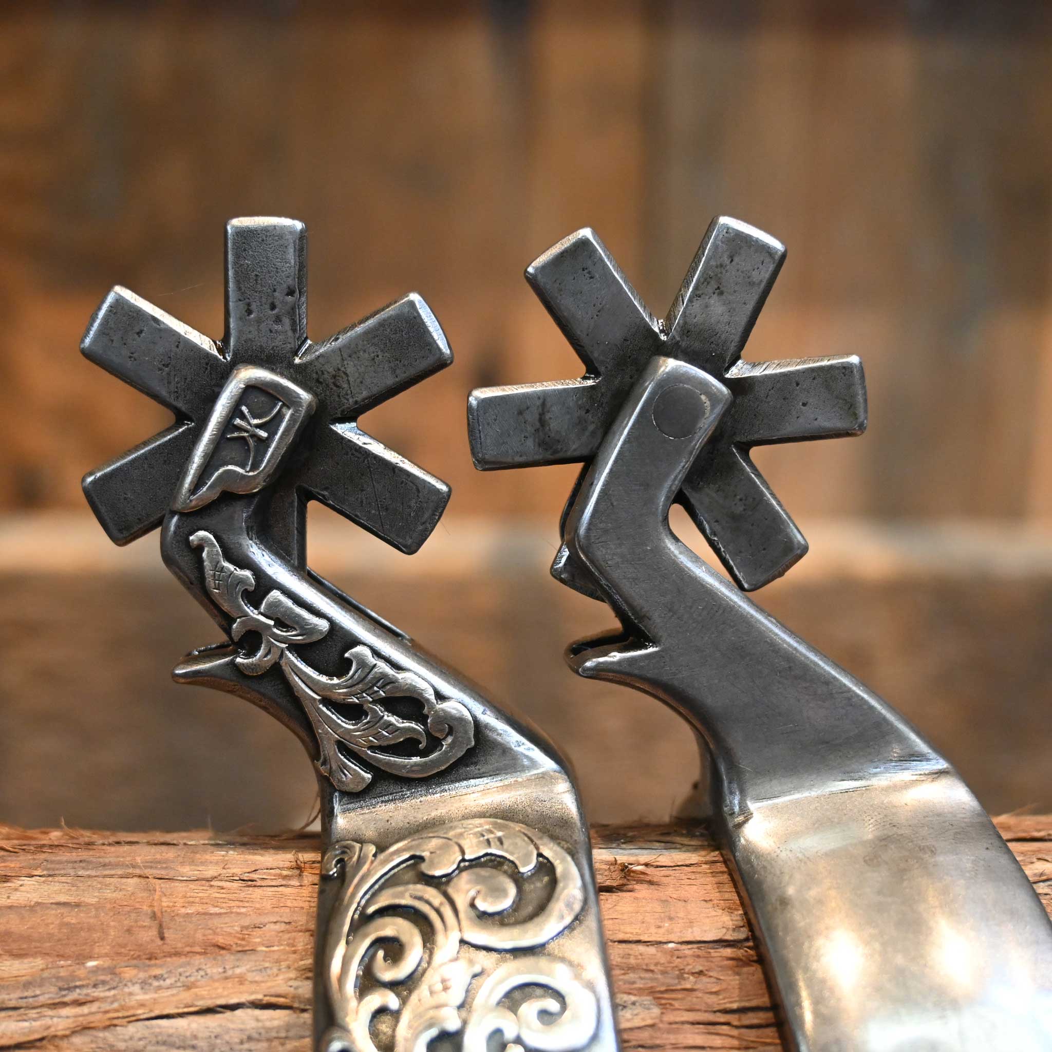 Kerry Kelley Silver Mounted 6pt. Spurs - Image 3