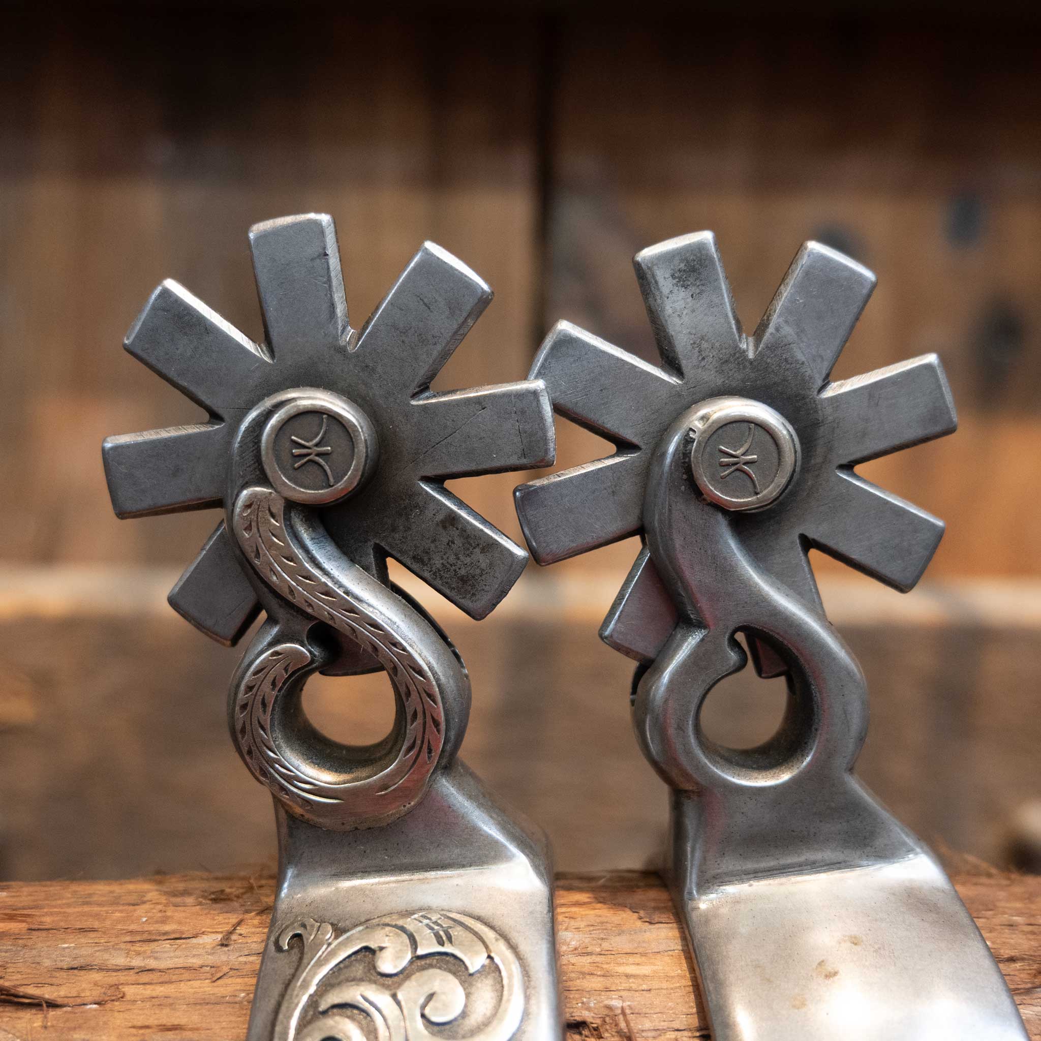 Kerry Kelley Silver Mounted 8pt Spurs - Image 3