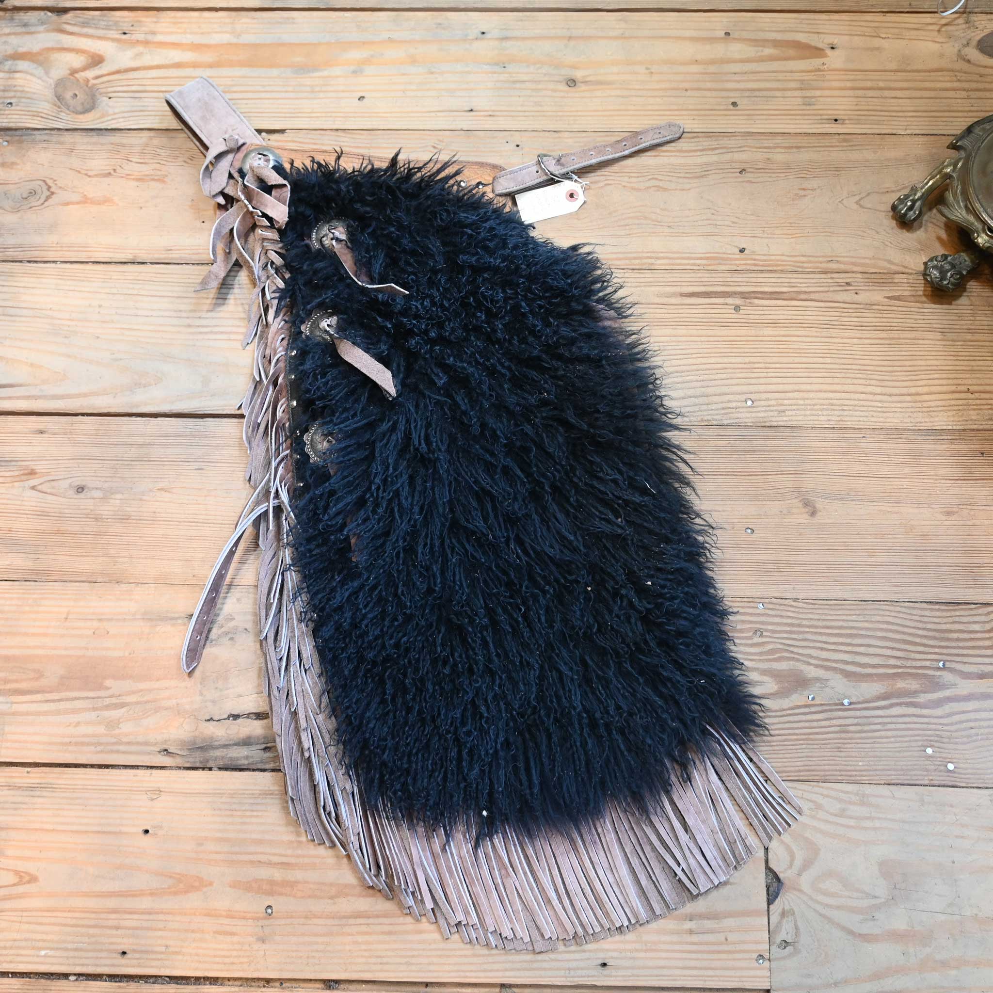 Kid's Black Woolies Batwings with Tassels - Image 2