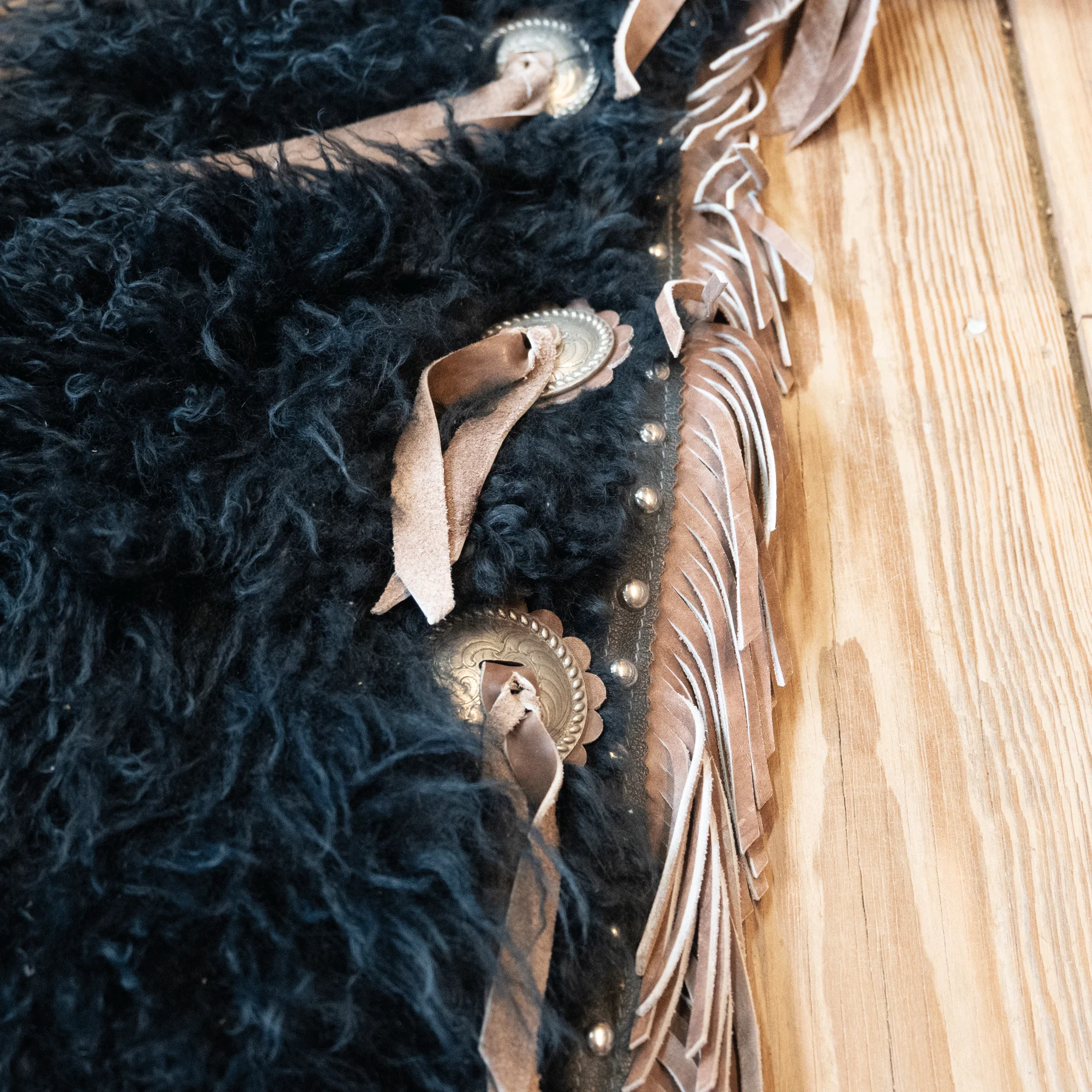 Kid's Black Woolies Batwings with Tassels - Image 4