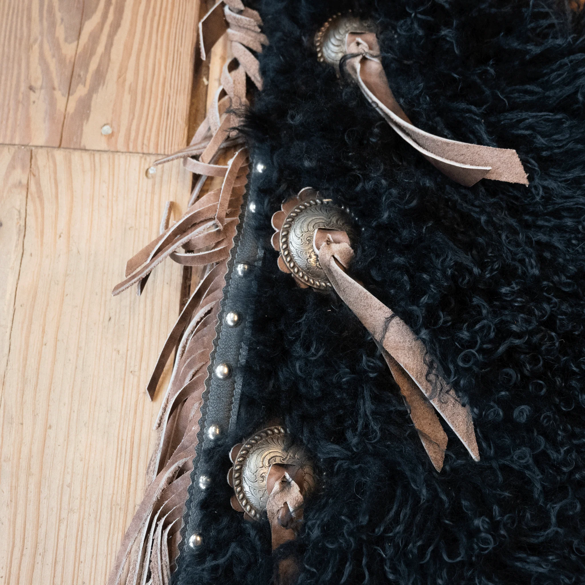 Kid's Black Woolies Batwings with Tassels - Image 5