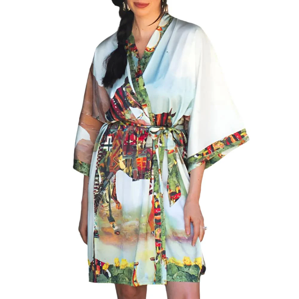 Fringe Scarves "Haute Horse" Kimono Robe