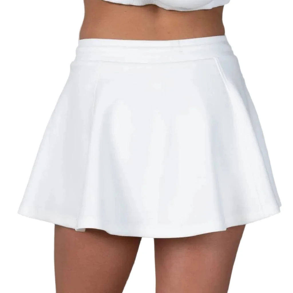Knit Neoprene Ivory Skater Skort - Image 2