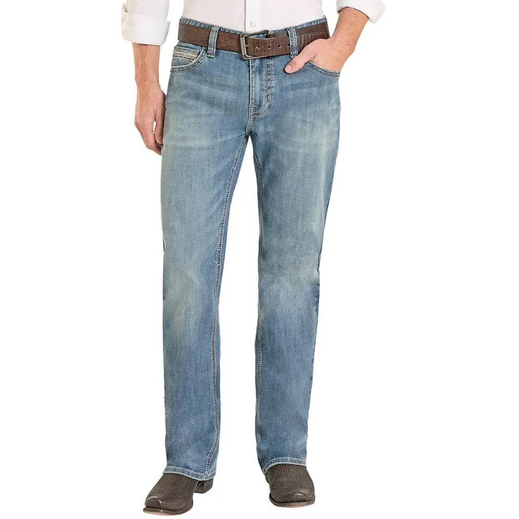 Rock & Roll Denim Men's Ladder Stitch Embroidered Double Barrel Straight Leg Jean - Image 2