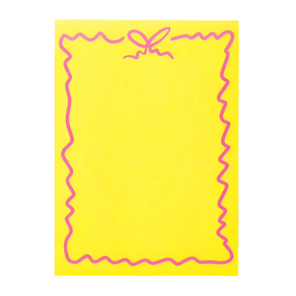 Large Magnetic Notepad - Yellow with Pink Bow