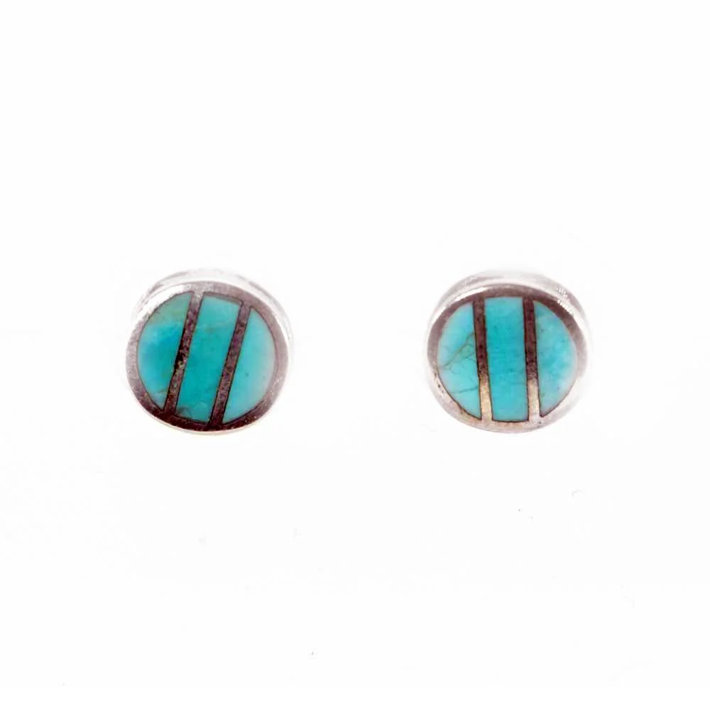Peyote Bird Designs Large Turquoise Stud Earrings - Image 2