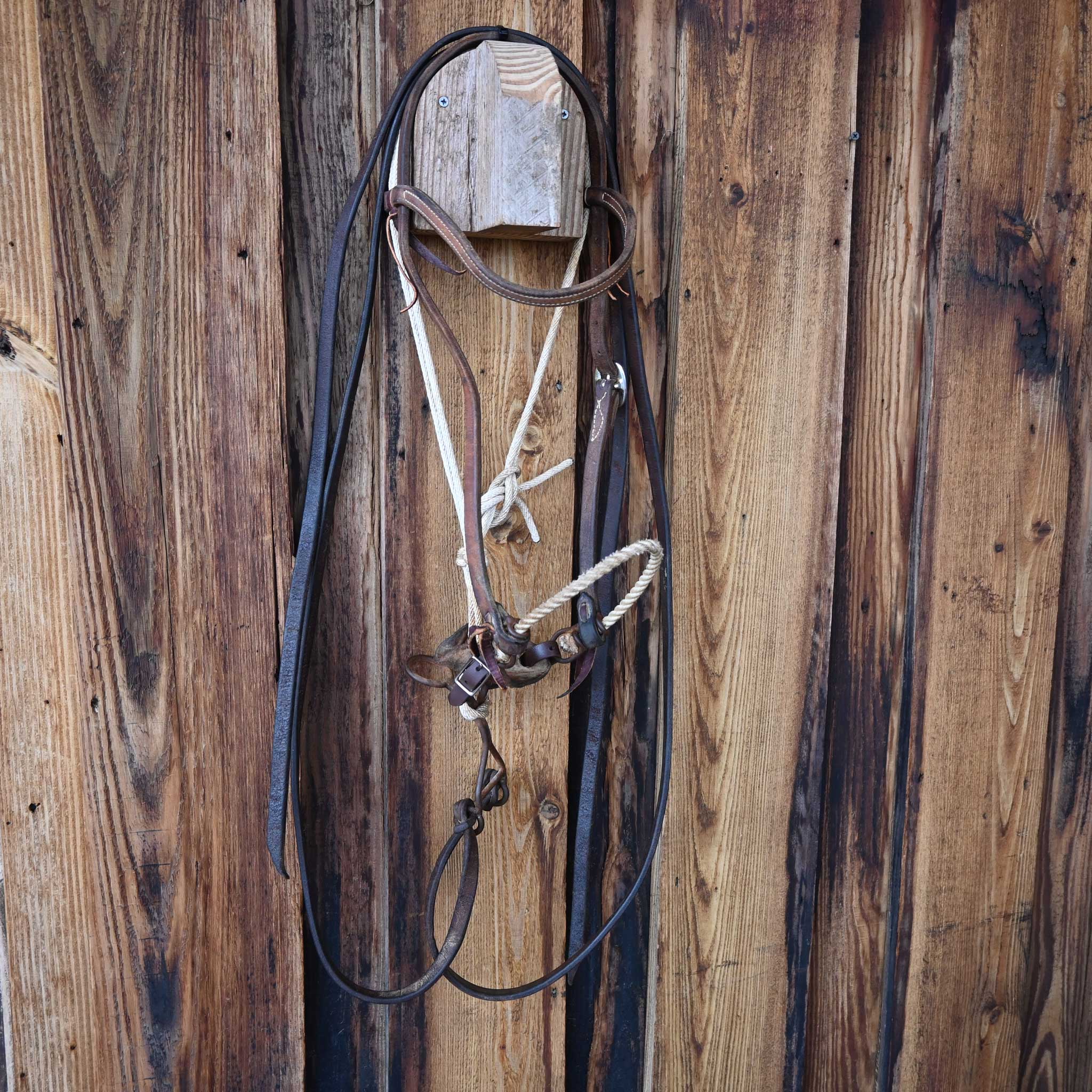 Lariat Hackamore Bridle Rig w/ Browband Headstall - Image 3