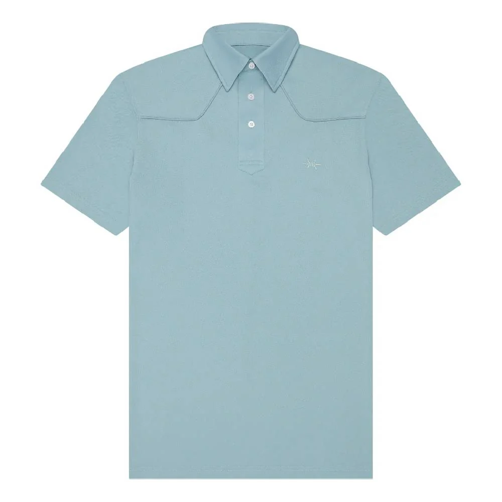 Texas Standard Lariat Western Polo Shirt - Bayou Blue