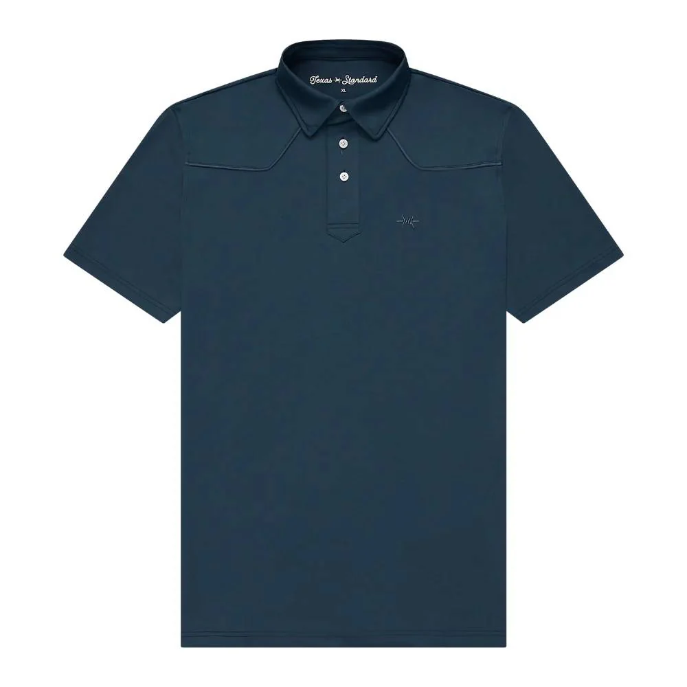 Texas Standard Lariat Western Polo Shirt - Indigo