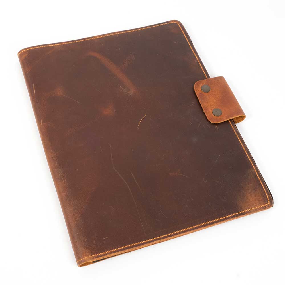 Engravable Leather Notepad Holder w/Snap Closure - Image 2