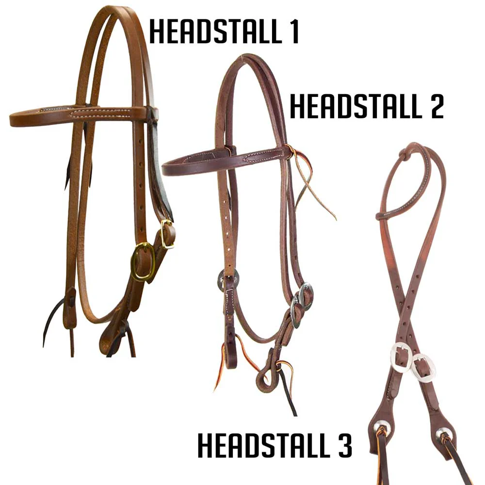 Teskey's Long Shank Concho Smooth Snaffle Bit Bridle Rig - Image 2
