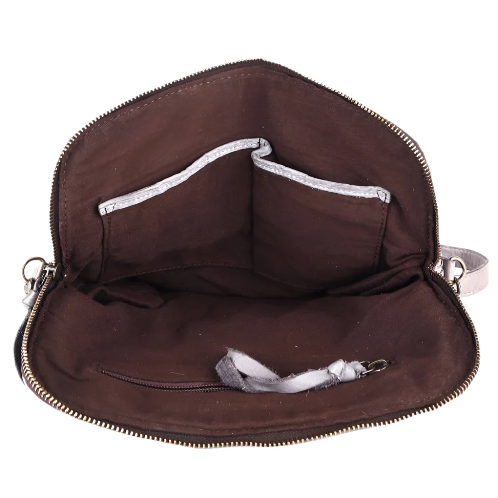 Leather Basketweave Crossbody Bag - Image 2