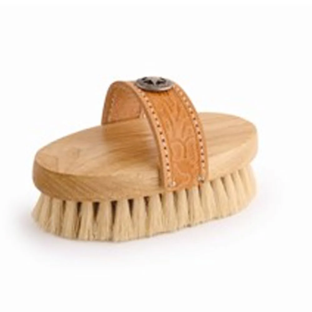 Legends White Tampico Small Western-Style Oval Body Grooming Brush - Cowgirl