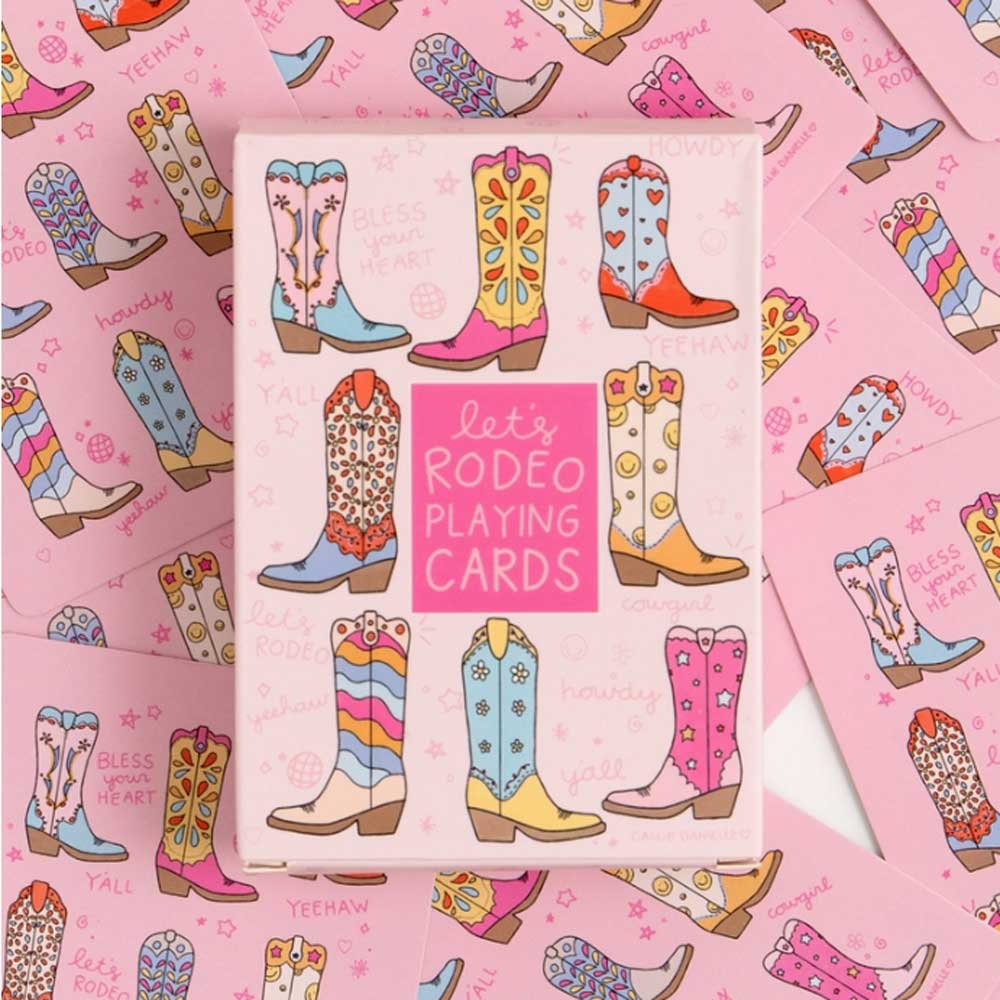 Let's Rodeo Western Cowgirl Boots Deck of Playing Cards - Image 2