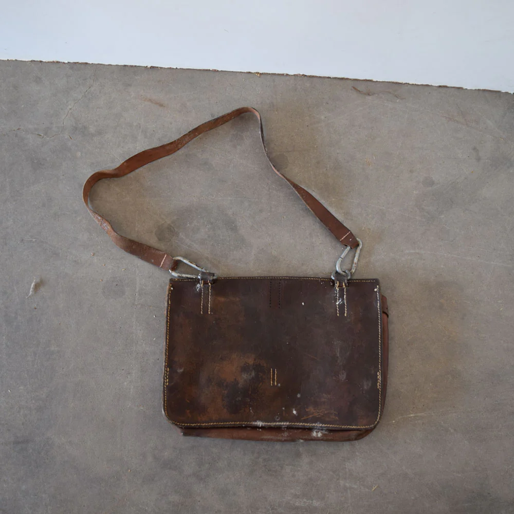Used Vintage German Leather Saddle Bag - Image 3
