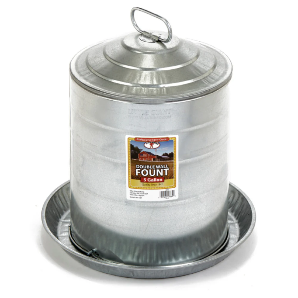 Little Giant Double Wall Poultry Fount Galvanized - Image 2