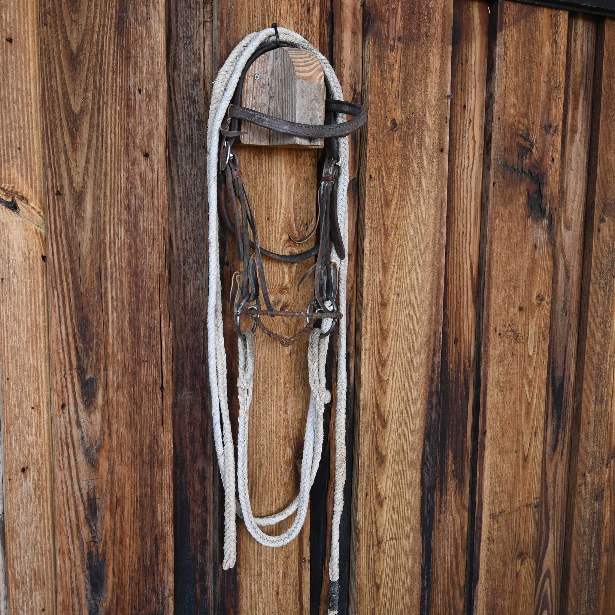 Locked O-Ring Twisted Wire Snaffle Bridle Rig w/Browband Headstall - Image 3