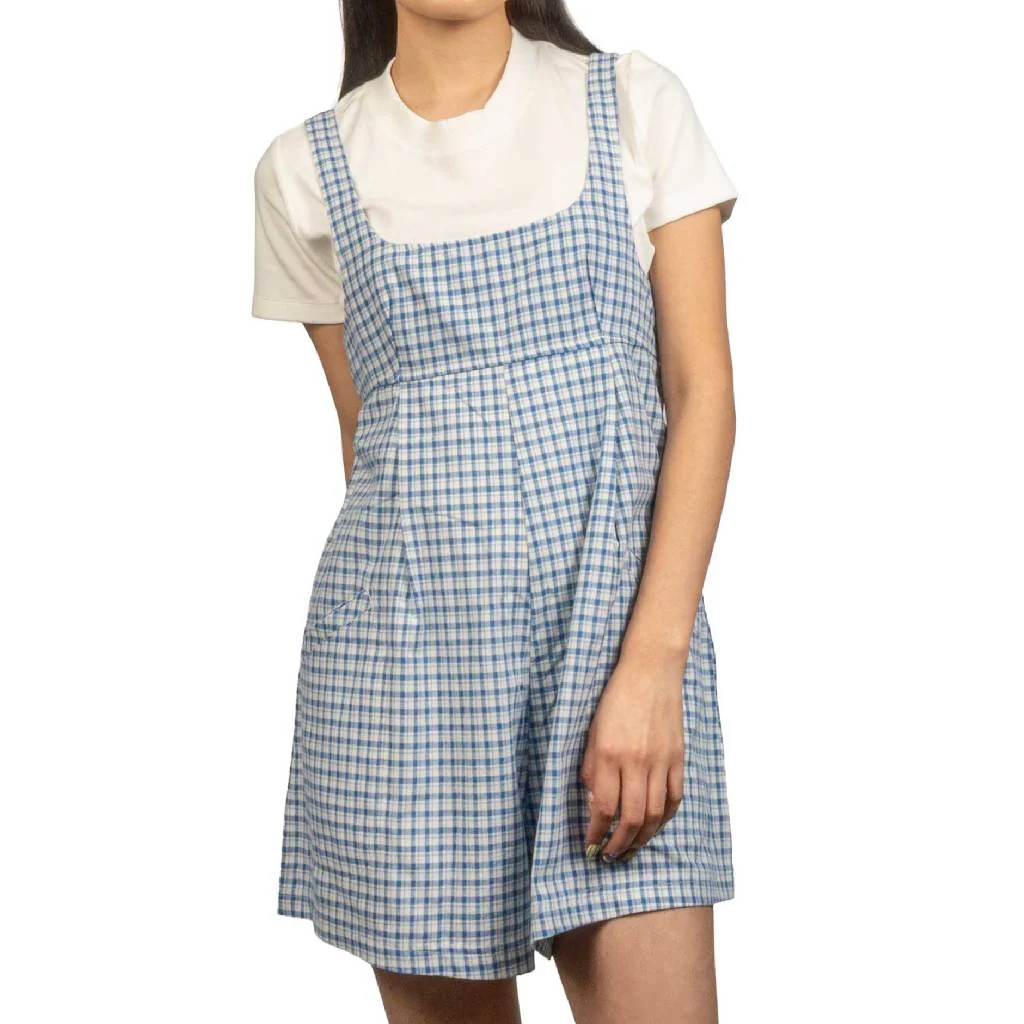 Lola Blue Check Romper