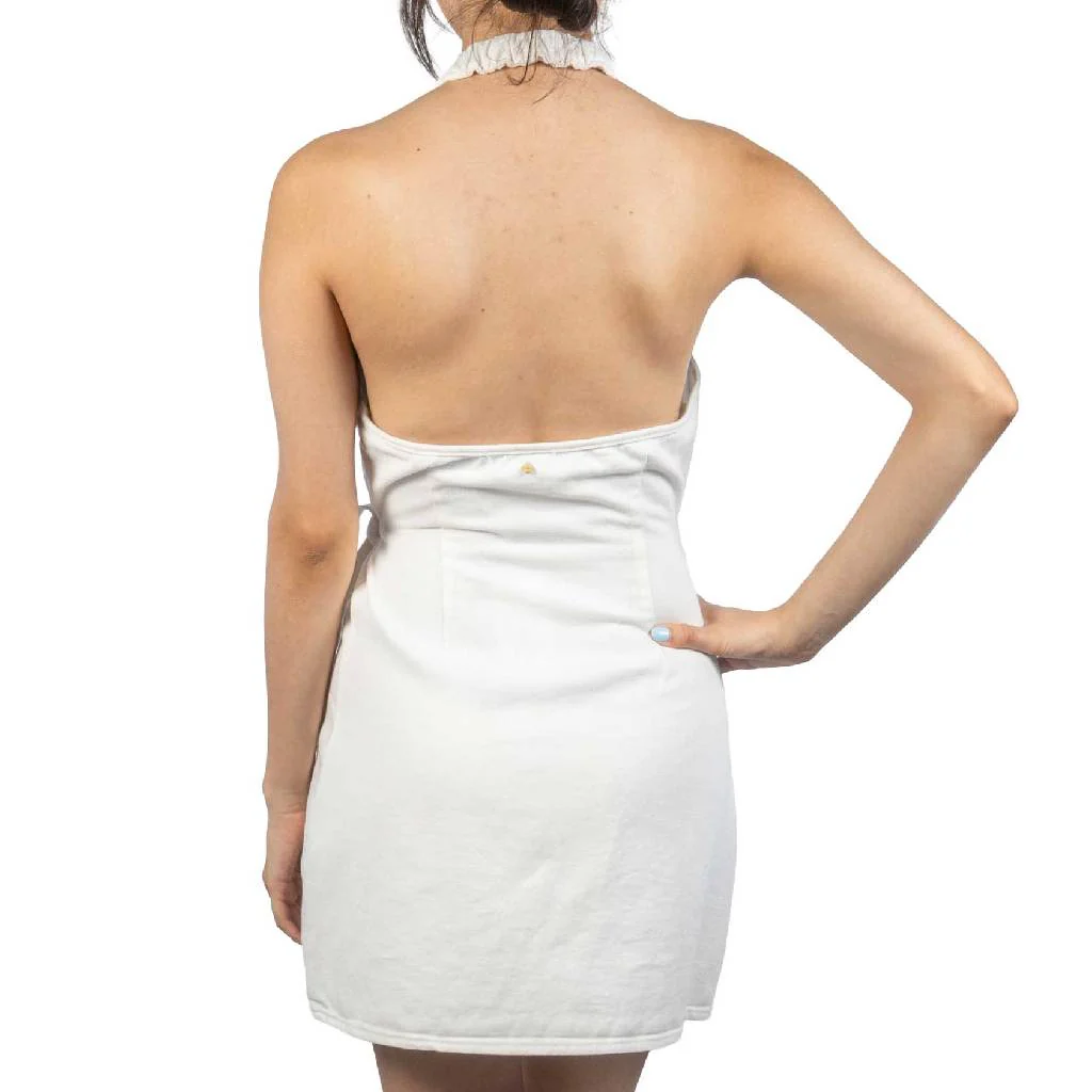 Louise White Wrap Mini Dress - Image 2