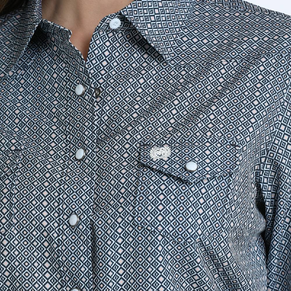 Cinch Women's Arenaflex Geo Print Pearl Snap Shirt - Image 2