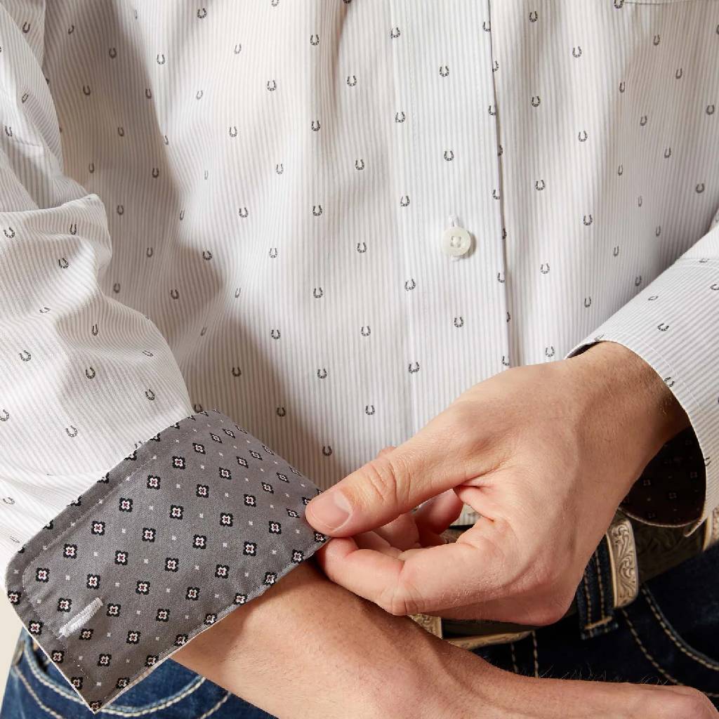 Ariat Men's Avery Classic Fit Geo Print Button Down Shirt - Image 3