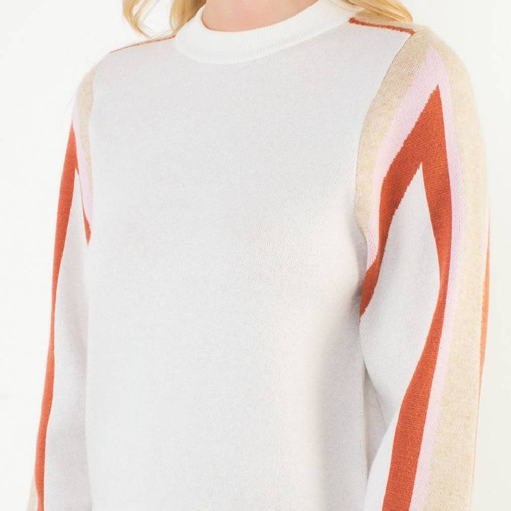Cream Colorblocked Sweater - Image 2