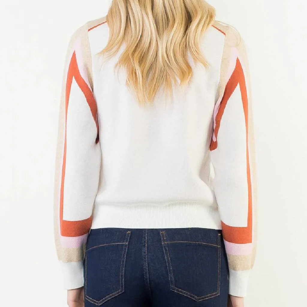 Cream Colorblocked Sweater - Image 3
