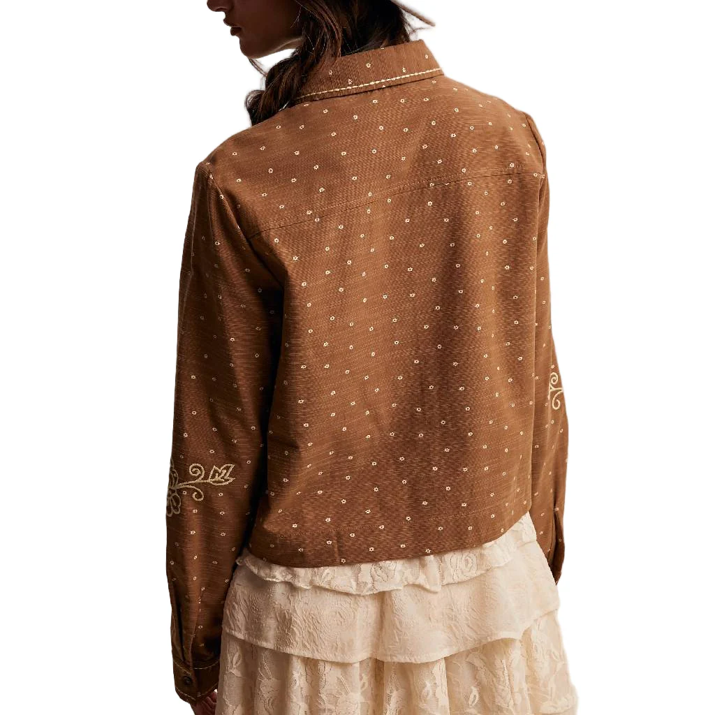 Espresso Embroidered Western Shirt - Image 2