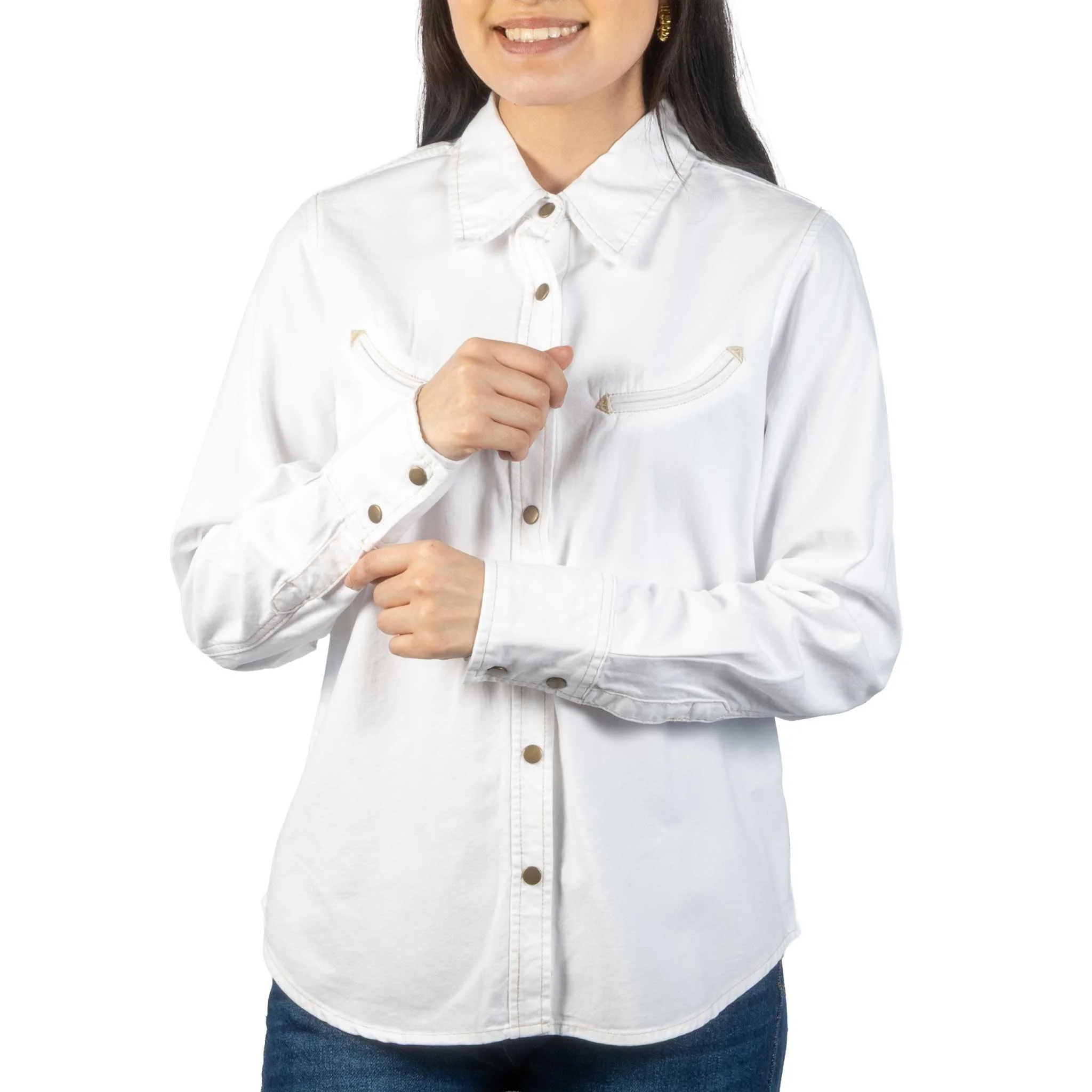 Stetson Women's White Denim Snap Shirt