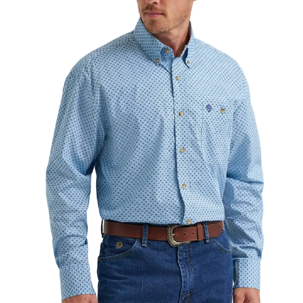 Wrangler Men's George Strait Geo Print Button Down Shirt